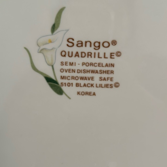 NWT RARE Vintage Sango Quadrille Semi-Porcelain 5101 Black Lillie’s plat… - Picture 4 of 6